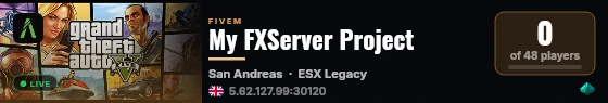 My FXServer Project live status badge