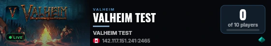 VALHEIM TEST live status badge