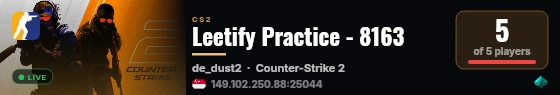 Leetify Practice - 8163 live status badge