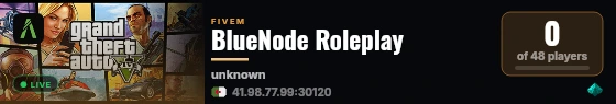BlueNode Roleplay | QBox Framework live status badge