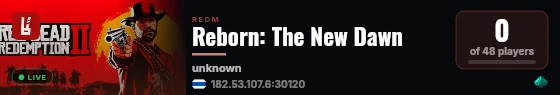 Reborn: The New Dawn live status badge