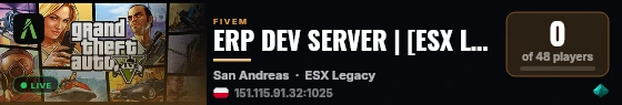 ERP DEV SERVER | [ESX Legacy] live status badge