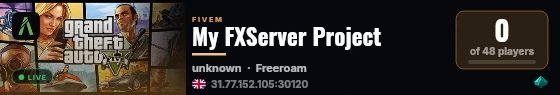 My FXServer Project live status badge