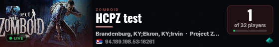 HCPZ test live status badge