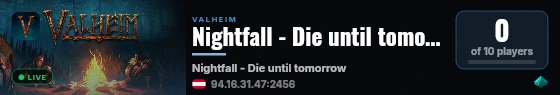 Nightfall - Die until tomorrow live status badge