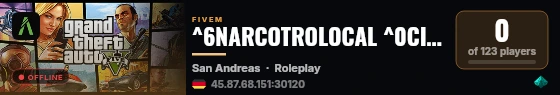 ^6NARCOTROLOCAL ^0CITY 🍁 live status badge