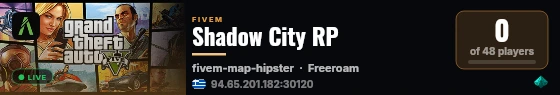 Shadow City RP live status badge