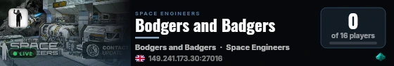 Bodgers and Badgers live status badge