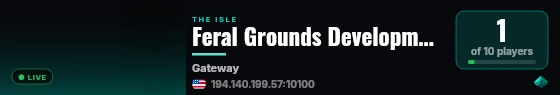 Feral Grounds Development live status badge