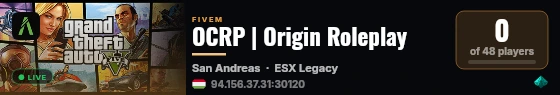 OCRP | Origin Roleplay live status badge