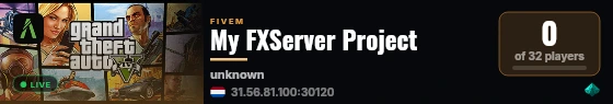 My FXServer Project live status badge