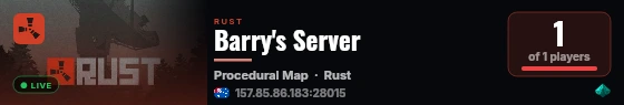 Barry's Server live status badge