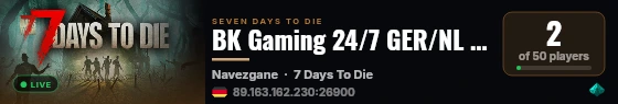 BK Gaming 24/7 GER/NL PVE-K live status badge