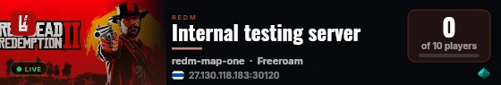 Internal testing server live status badge