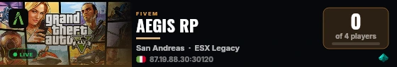 AEGIS RP live status badge