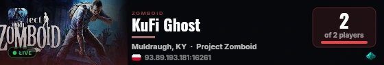 KuFi Ghost live status badge