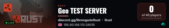 Geo TEST SERVER live status badge