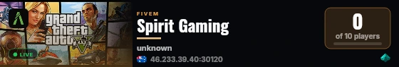 Spirit Gaming live status badge