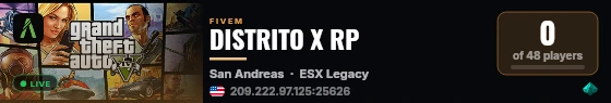 DISTRITO X RP live status badge