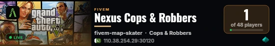 Nexus Cops & Robbers live status badge