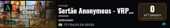 Sertão Anonymous - VRPEX live status badge
