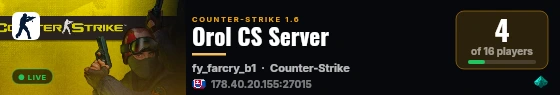 Orol CS Server live status badge