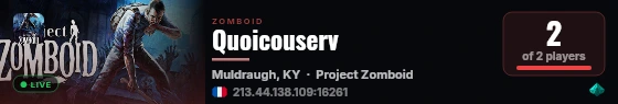 Quoicouserv live status badge