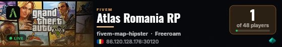 Atlas Romania RP live status badge