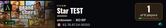 Star TEST live status badge