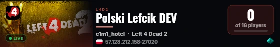 Polski Lefcik DEV live status badge