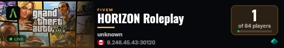 HORIZON Roleplay live status badge