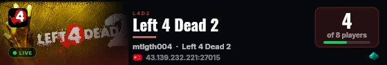 Left 4 Dead 2 live status badge