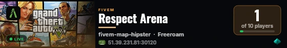 Respect Arena live status badge
