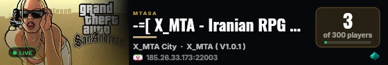 -=[ X_MTA - Iranian RPG Server ]=- live status badge