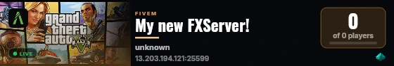 My new FXServer! live status badge