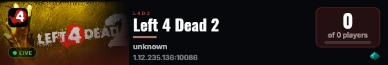 Left 4 Dead 2 live status badge