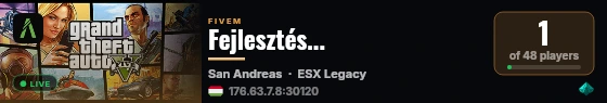 Fejlesztés... live status badge