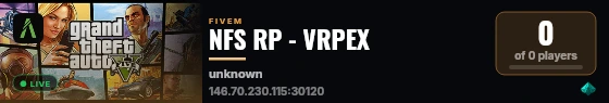 NFS RP - VRPEX live status badge
