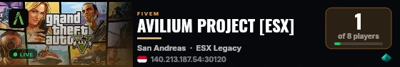 AVILIUM PROJECT [ESX] live status badge