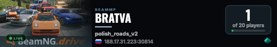 BRATVA live status badge