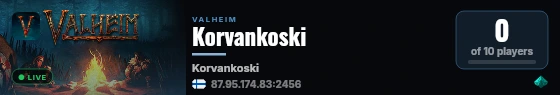 Korvankoski live status badge