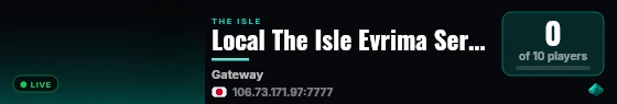 Local The Isle Evrima Server live status badge