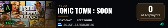 IONIC TOWN : SOON live status badge