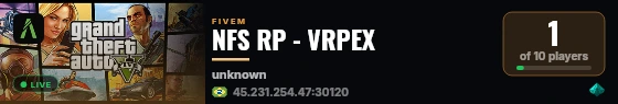 NFS RP - VRPEX live status badge
