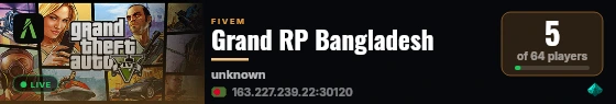 Grand RP Bangladesh live status badge