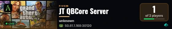 JT QBCore Server live status badge