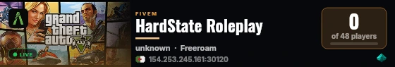 HardState Roleplay live status badge