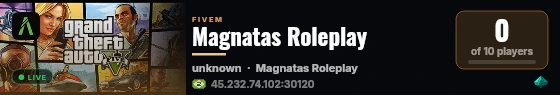 Magnatas Roleplay live status badge