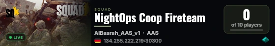 NightOps Coop Fireteam live status badge