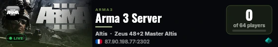Arma 3 Server live status badge
